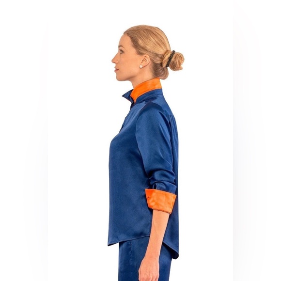 Gretchen Scott Navy Mix Master Solid Top - Picture 1 of 6